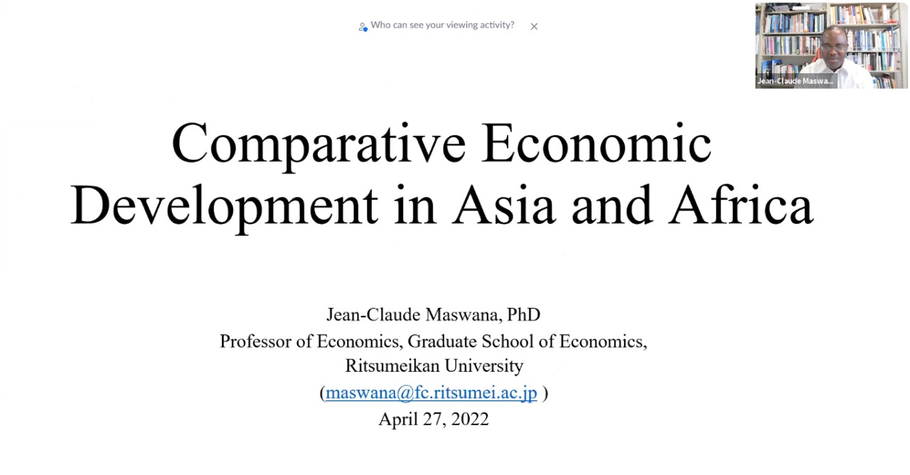 Guest Lecture : Comparative Economic Development in Asia and Africa