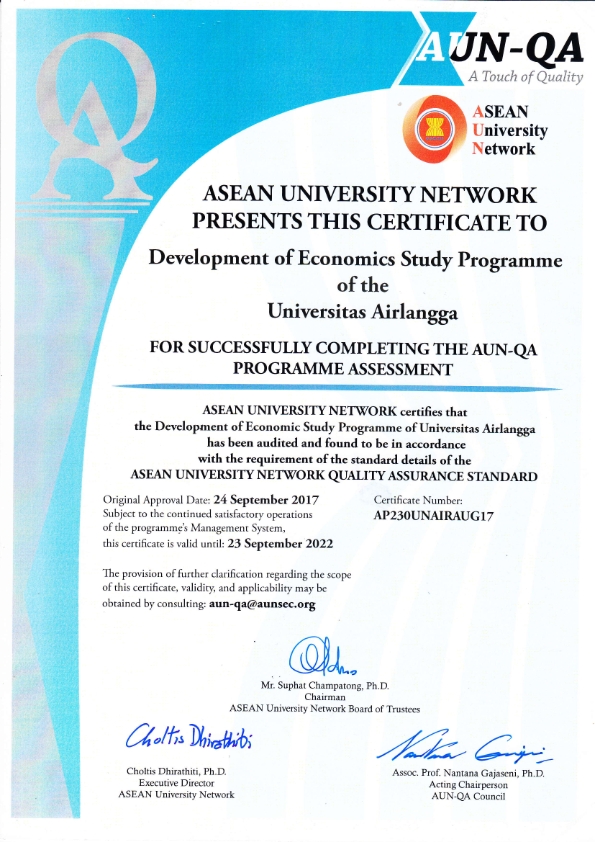 AUN S1EP certificate 001